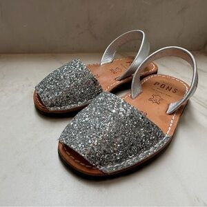 PONS Avarca Kids Glitter Silver Slingback Sandals